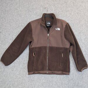 The North Face Denali Fleece Jacket Youth Girls Large Brown Full Zip Outdoor